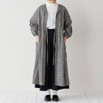 【cocca for】 毎日着たい、変化を楽しむ割烹着ワンピース "先染めコットンリネン"