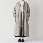 【cocca for】 毎日着たい、変化を楽しむ割烹着ワンピース "先染めコットンリネン"