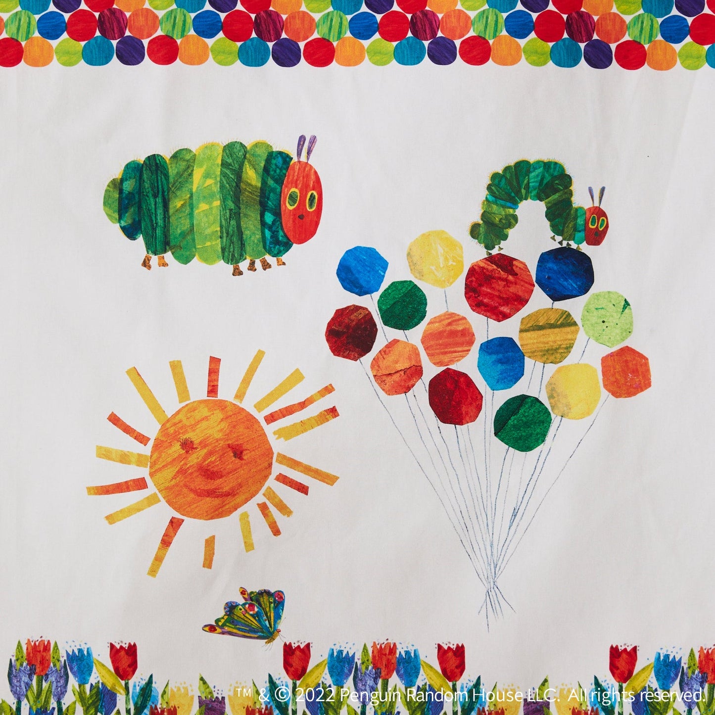 【cocca限定商品】エリック・カール はらぺこあおむし "絵本そのままパネル" オックス綿100％