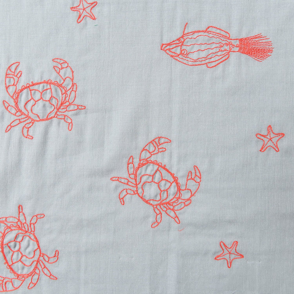 (無料サンプル)＋HAyU fabric ～CRAB～　綿100%ダブルガーゼ刺繍
