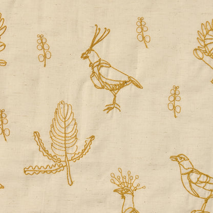 ＋HAyU fabric ～Bird～ 綿麻シーチング 刺繍