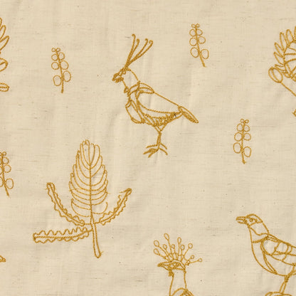 (無料サンプル)＋HAyU fabric ～Bird～ 綿麻シーチング 刺繍 - cocca