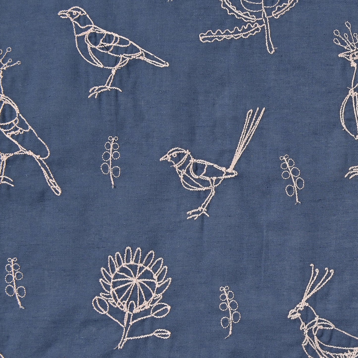 (無料サンプル)＋HAyU fabric ～Bird～ 綿麻シーチング 刺繍 - cocca