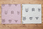 +HAyU fabric ～DOGS～ 綿100%ダブルガーゼ刺繍ハンカチ