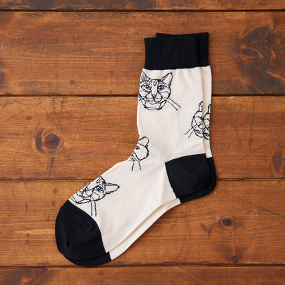 【＋HAyU fabric】 Cats - ソックス -