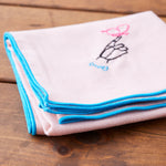 【+HAyU fabric】  ハンカチ - 綿100% ダブルガーゼ 刺繍