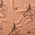 ＋HAyU fabric ～HORSE～　綿100% ダブルガーゼ刺繍