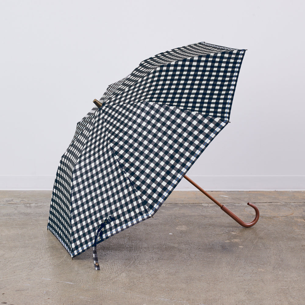 【晴雨兼用】coccaの日傘雨傘 gin-gam ‐ギンガム- 刺繍(折りたたみ) TPS-1144-1A